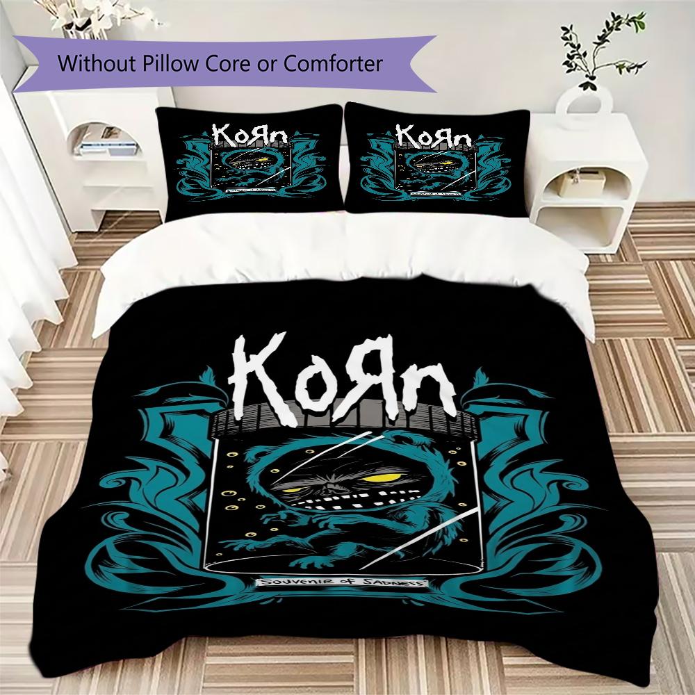 Korn Pattern Bedding,Quilt Set Quilt Cover Pillowcase Home Birthday Gift(1 * duvet cover + 2 * pillowcase, without core)_lx