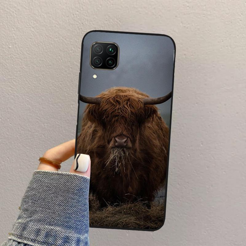Highland Cow Animal For Huawei Nova Y73 Y72 Y61 Y91 Y70 Y60 Y90 12s 12i 11i 8i 9 10 SE P30 P40 Lite P60 Pro Case