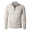 New Spring Autumn Zipper Pullover Sweaters For Men High Elastic Warm Sweater Winter Stand Collar Solid Color Knitted Sweatwear