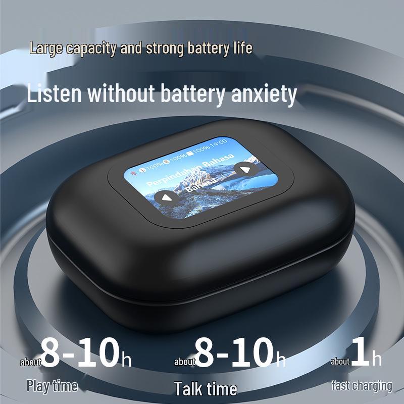 Умные наушники-переводчики Bluetooth со светодиодным экраном - Беспроводные, с шумоподавлением, накладные, спортивного дизайна, со сверхдолгим временем работы от аккумулятора