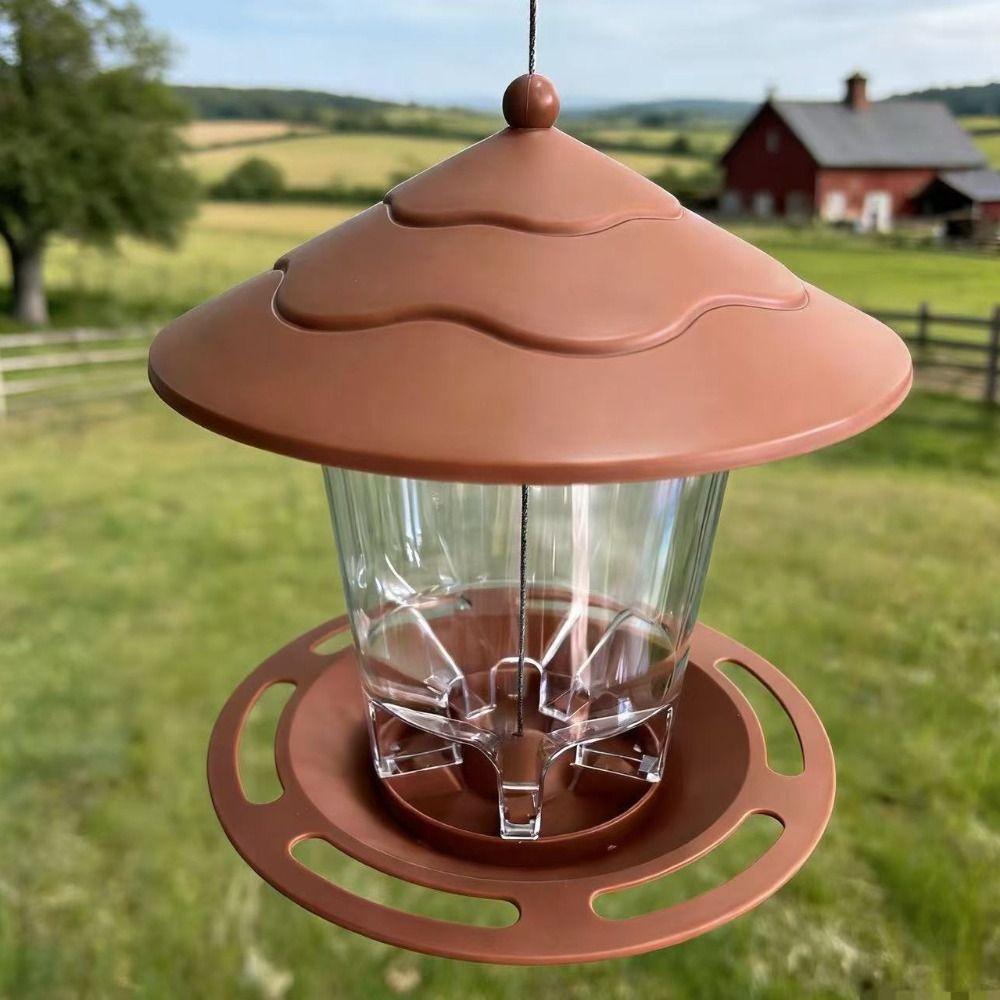Gazebo Style Bird Feeding Station Large Capacity Hummingbird Feeder Bird Food Container Outdoor