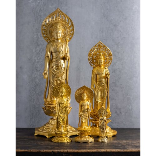Buddhist statue of Shokannon Bodhisattva, 36cm (gold plated/24k gold), sculptor: Shuun Makita, model: "Tendai, Shingon, Rinzai sects", Takaoka bronzew