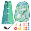 Golf Game Mat Set Throwing Hitting Kit Portable Golf Practice Set 3 In 1 for Children Outdoor Indoor