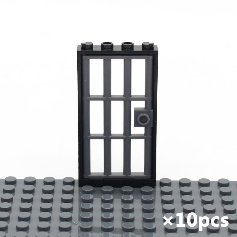 MOC Brick Compatible 60621 Door 1x4x6 Prison Gate with Barred Grille Enlighten Building Blocks Educational Toys Assembles