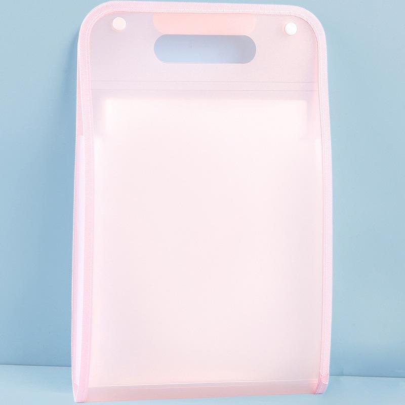 New Portable 13Grids A4 Document Bag Large Capacity Transparent PP Vertical Organ Box Office Paper Storage Organizer Bag