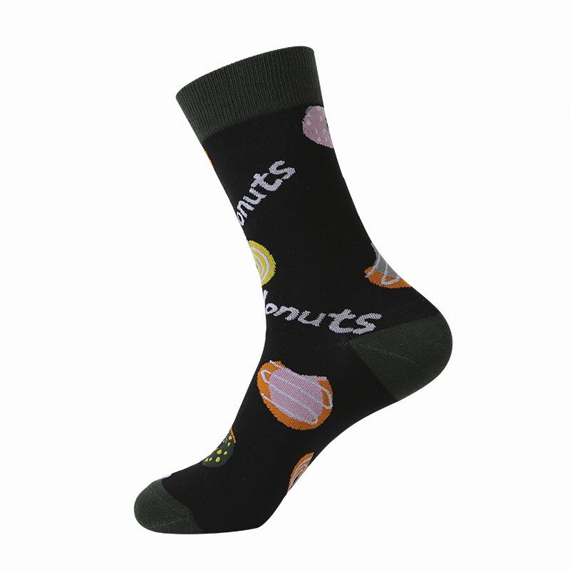 Сотни модных забавных хлопковых унисекс-мужских счастливых носков для улицы, скейтборда, фруктов, еды, панды, тигра, Harajuku, подарков для мальчиков, мужских носков, летних