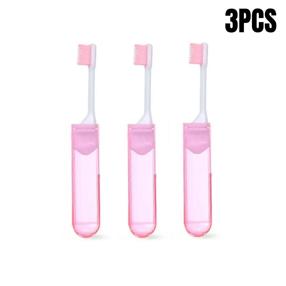 3 шт. портативная складная зубная щетка для путешествий с супер мягкой щетиной, складная зубная щетка для путешествий, кемпинга, пешего туризма, отдыха на природе, легко брать с собой зубную щетку