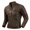Top -Quality Cowhide Genuine Leather Jacket Men 'S Fashion Retro Old Collar Biker Jacket Spring And Autumn New Style