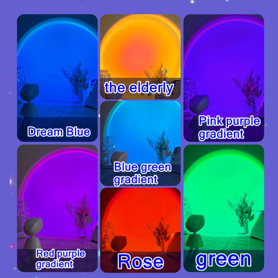 RnnTuu закатная лампа светодиодная радужная неоновая ночная лампа проектор для фотосъемки настенное атмосферное освещение для спальни домашний декор комнаты подарок