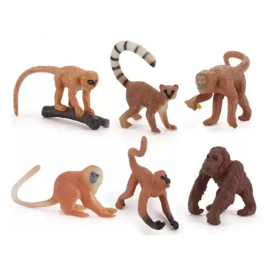 Education Monkey Action Figures PVC Material Orangutan Gorilla Model  Christmas Gift
