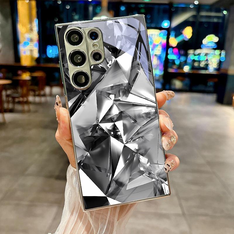 Чехол из посеребренного стекла с эффектом битого хрусталя для Samsung Galaxy S26 S25 S24 S23 S22 S21 S20 Ultra Plus FE 26 5G