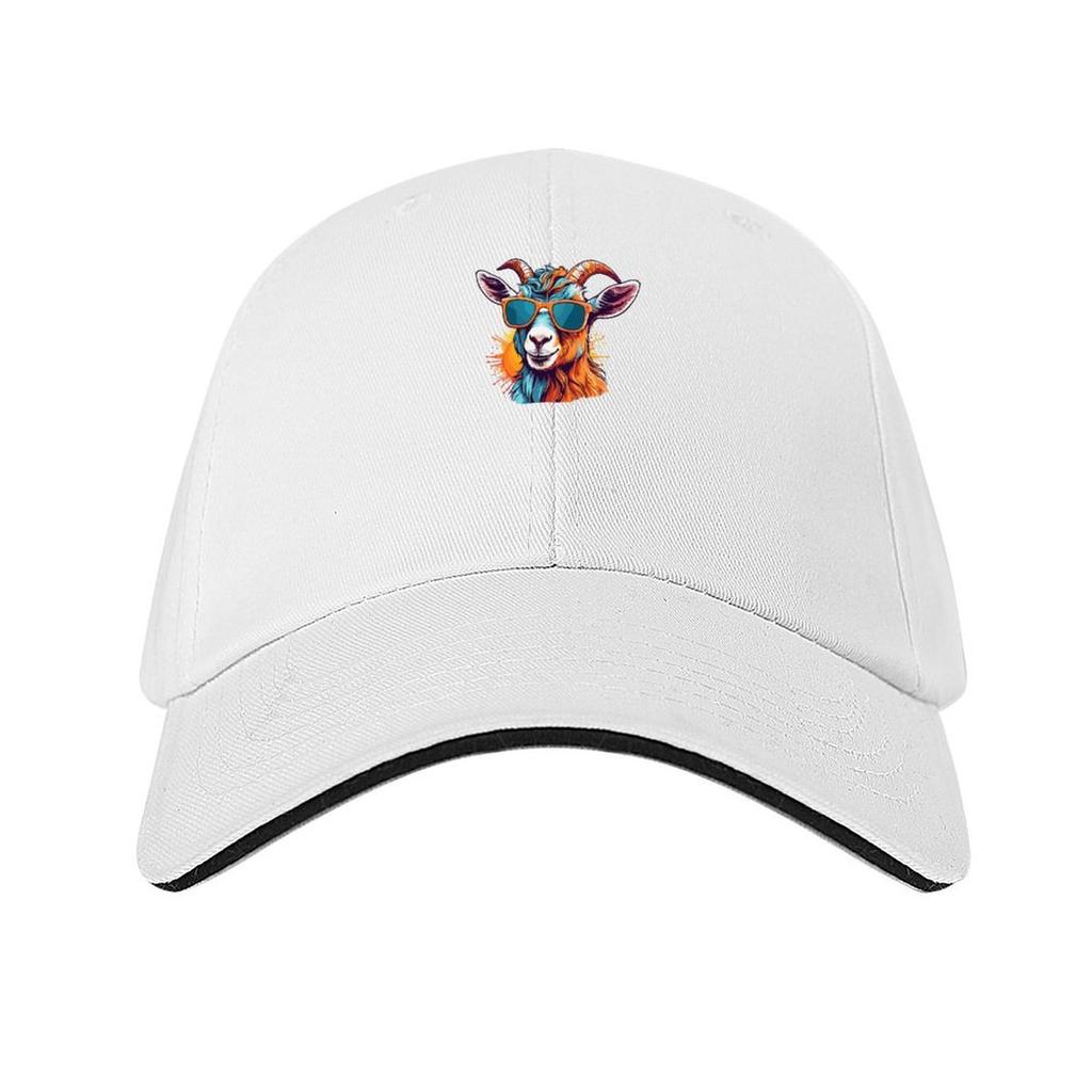 Cool Goat in Glasses Baseball Cap Snap Back Hat Golf summer hat tactical cap Unisex Luxury Brand Womens