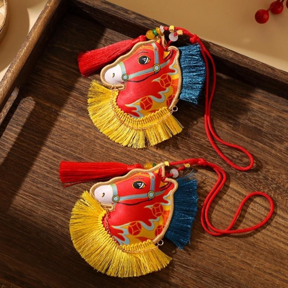 Tassel New Year Horse Pendant Chinese Style Car Hanging Ornaments  Cultural Gift