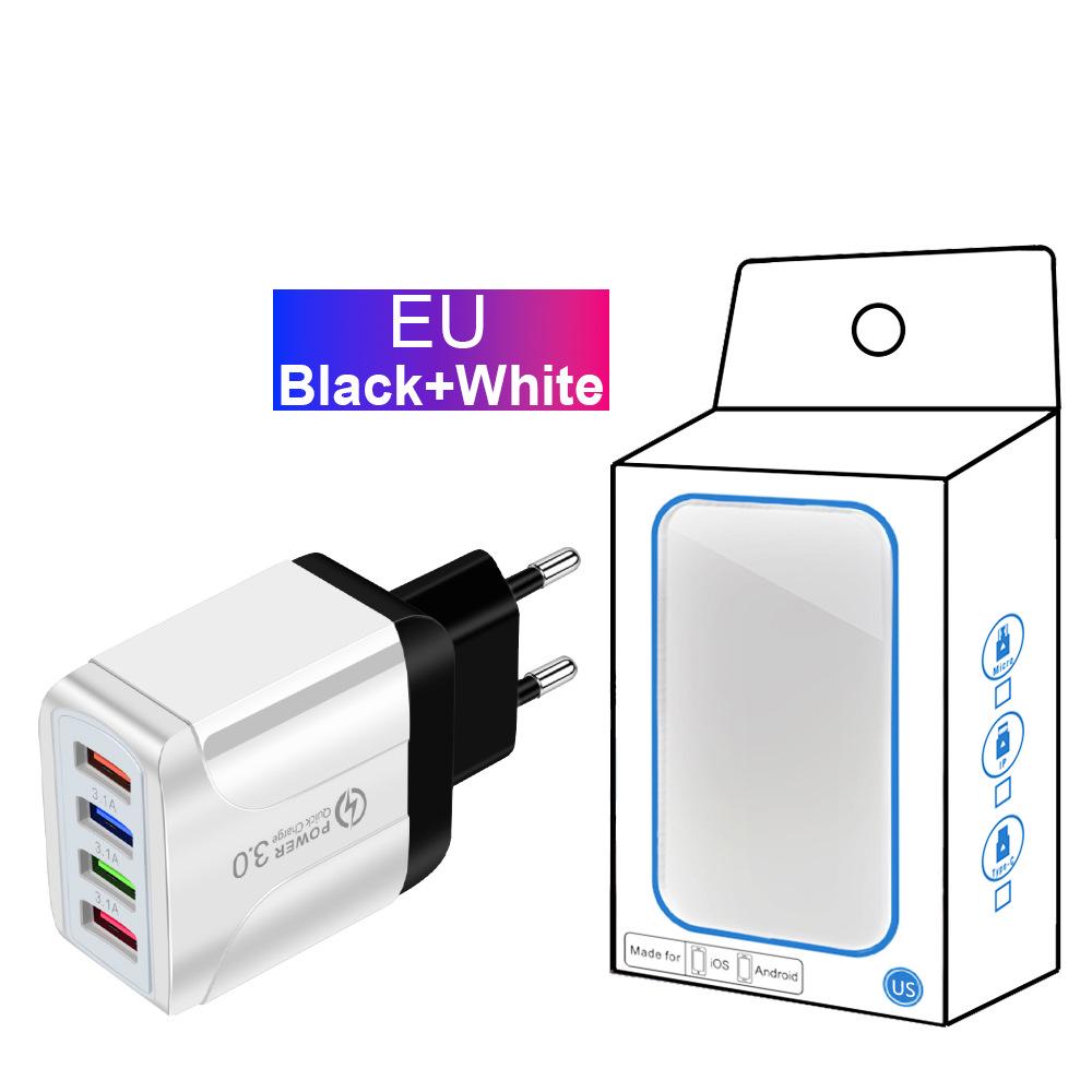 Цветное 4-портовое USB-зарядное устройство для путешествий 5 В / 2,4 А Быстрая зарядка - Австралийский стандарт