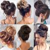 Synthetic Hair Bun Claw Clip In Chignon Hair Piece Curly Messy Bun Ponytail Hair Extensions Scrunchie Hairpieces for Women