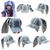 Korean Fashion Y2k Baseball Cap For Punk Ripped Retro Denim Jeans Graffiti Cool Long Rabbit Ear Street Hip Hop Sun Hats Visors