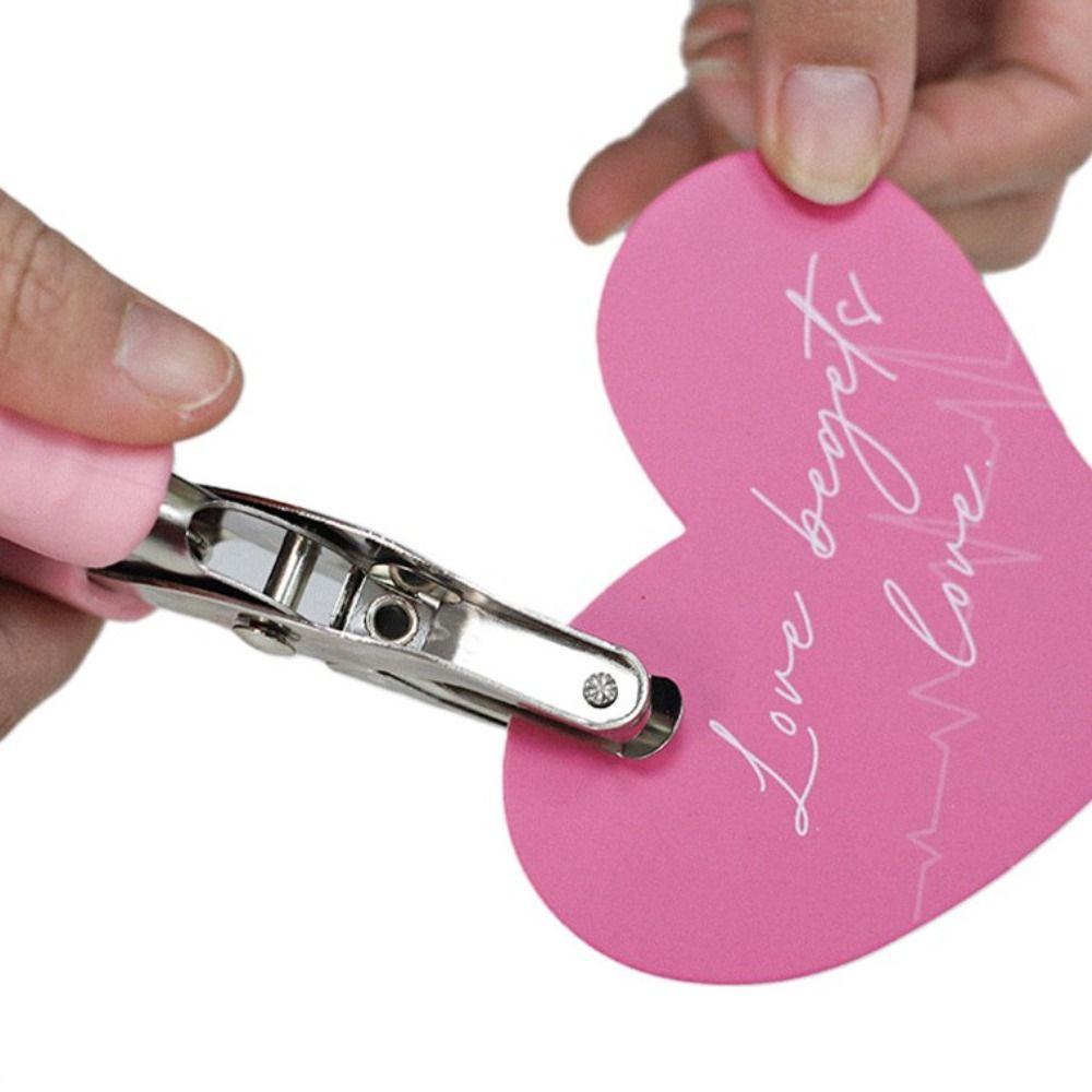 Macaron Color Single Hole Punch Non-slip Handle DIY Paper Puncher Mini Paper Punch  Office