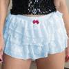 Women's Fashion Solid Color Pleated Sexy Lace Cake Stacked With Ruffle Edges Low Waist Shorts