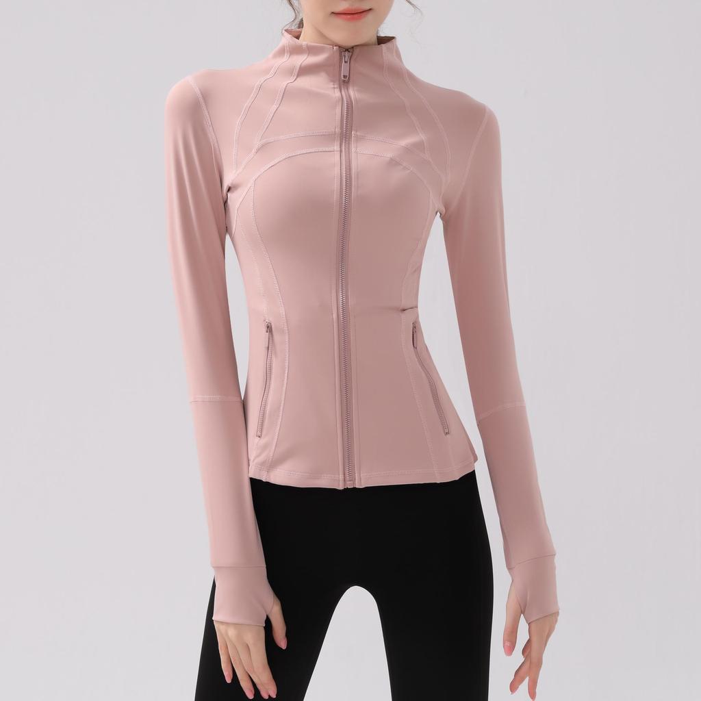 Autumn/Winter Slim Fit Nude Yoga Jacket: Long-Sleeve, Stand-Up Collar, Quick-Dry, Casual Sports Running Top