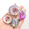 1Pc Energy Natural Agates Pendants with Amethyst, Fashion Handmade Irregular Druze Charms for Jewelry Making DIY Accessories Fit Necklaces Craft Gift