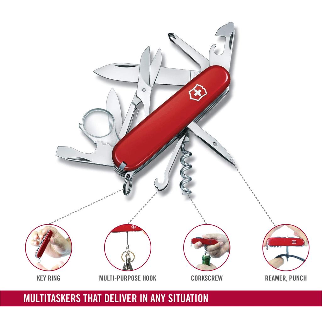Victorinox Explorer Swiss Army Knife Многофункциональный нож Trekking Hiking Лупа с крестообразной отверткой Swiss Made с 16 функциями многофункциональный инструмент []