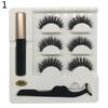 3Pairs Magnetic 3D False Eyelashes Liquid Eyeliner Tweezers Lashes Extension Kit