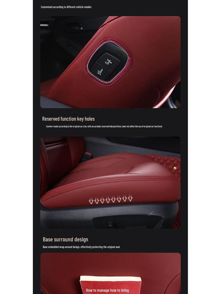 Universal Genuine Leather Car Seat Cover, Four-Season, Full Coverage, Fits All Models