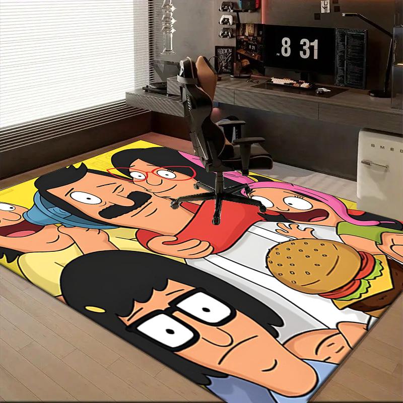 1PC Bob'S Burgers Rug for Livingroom,Bedroom, Palyroom, Chair Rug, Area rug, Game Carpet, Large Size Rug Fan Christmas gift