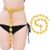 Тайский Турецкий Полый Цветочный Цепочный Пояс Индийский Танец Живота Металлический Пояс Золотого Цвета Цепочка на Талию