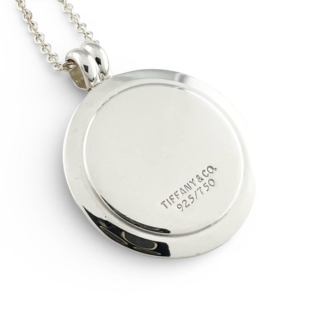 Great TIFFANY&Co. Necklace Combi T&C Coin Silver 925 Women Used