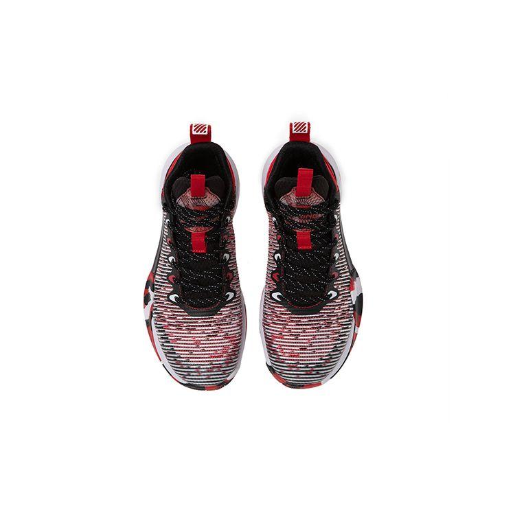 Li Ning Comfortable Non-Slip Shock Absorbing Wear-Resistant Breathable Mid-Top Basketball Shoes Kids Sneaker Cinnabar-Red YKBR048-3