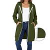 Women's Zip Up Hoodies Long Sleeve Long Tunic Sweatshirts Oversized Fleece Casual  Fall Jacket Coat With Pocket