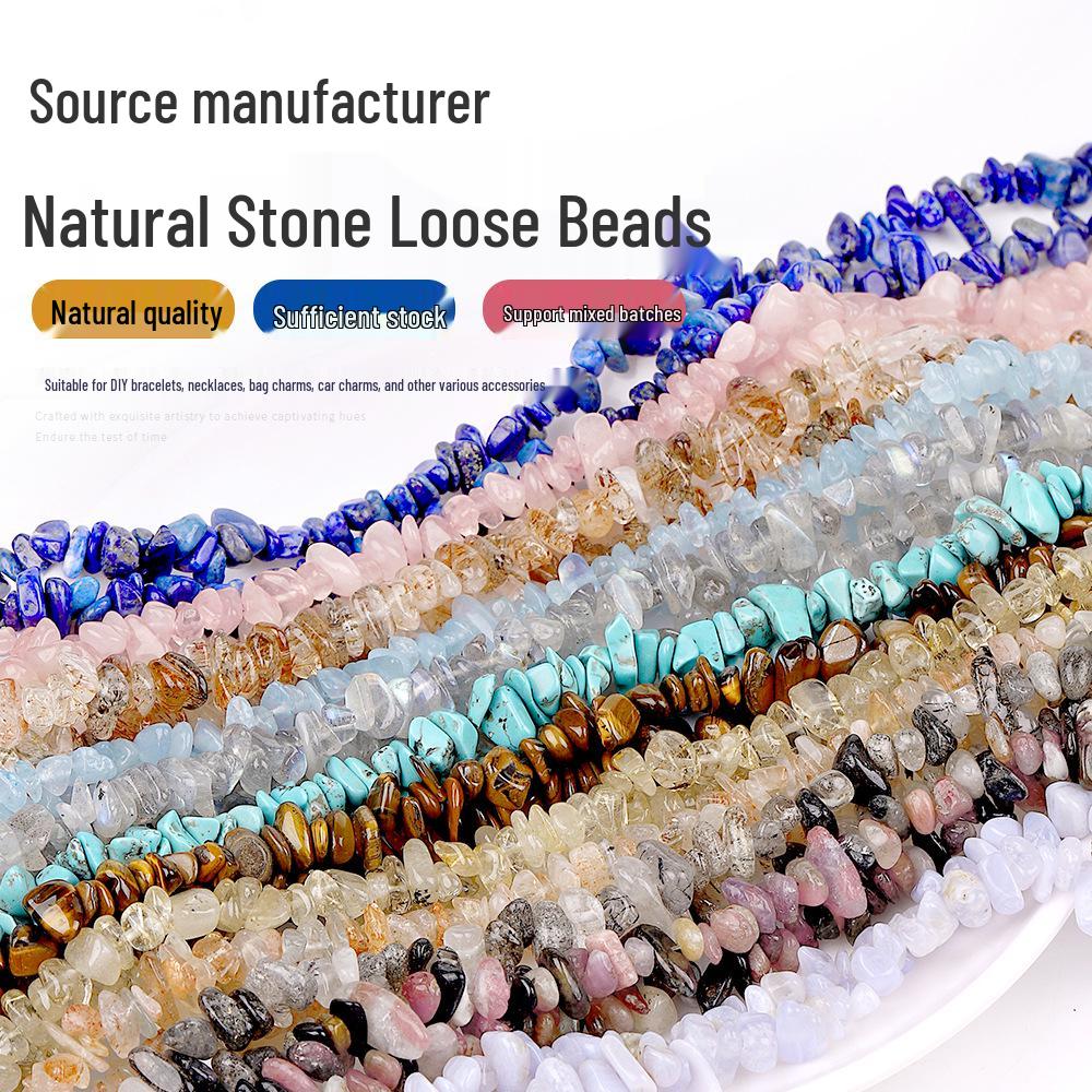 Custom Natural Crushed Stone Lapis Lazuli & Rose Quartz Irregular Loose Beads for DIY Bracelet Jewelry