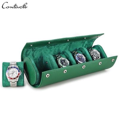 Чехол для часов ручной работы из натуральной кожи с 4 слотами для женщин, роскошный дизайнерский дисплей для ювелирных изделий, коробка для хранения часов