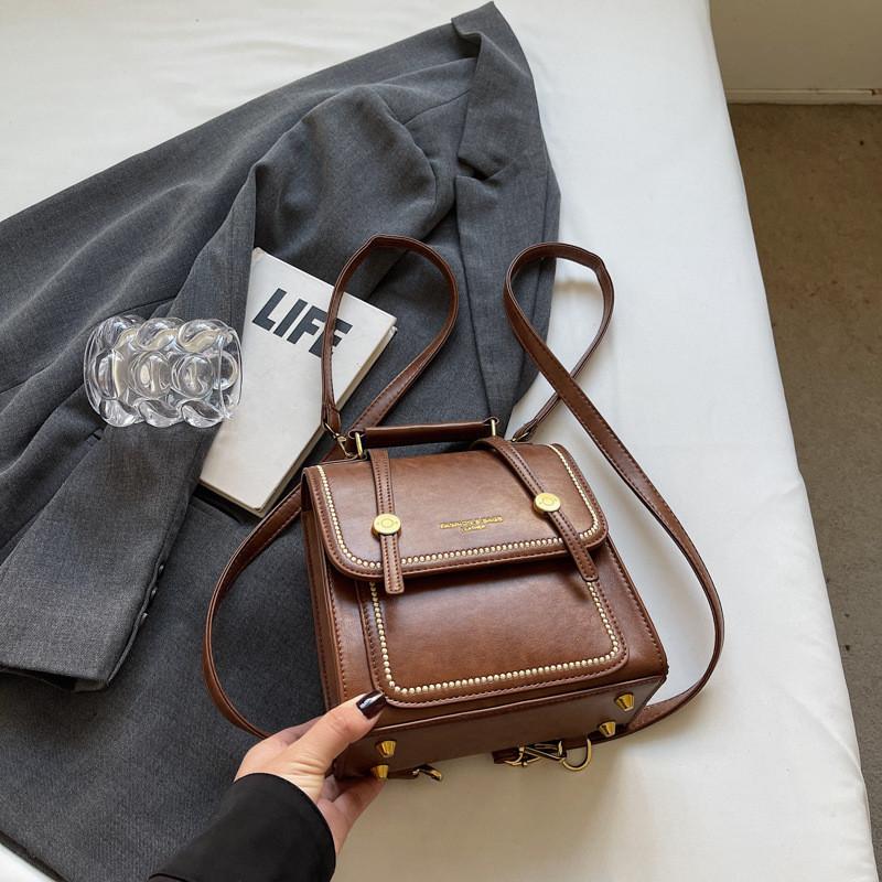 Ielgy Preppy Style All-Match Backpack Crossbody Retro Small Backpack