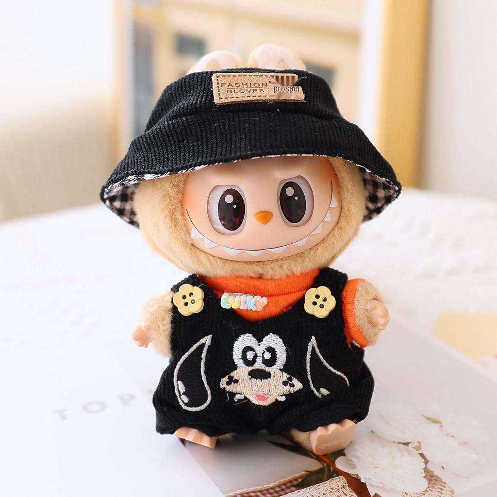 17см Кукла Лабубу второго поколения в слепой коробке, одежда: Милый комплект комбинезона для вечеринки