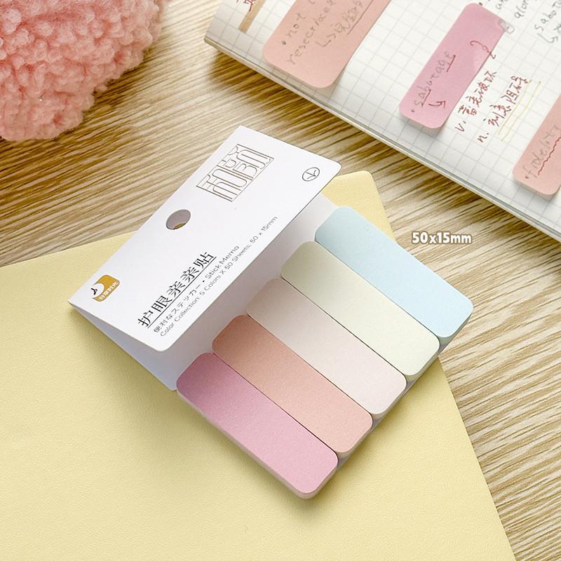 100Sheet Simplicity Sticky Note Solid Color Mini Notepad Creative Study Memo Pad for Kid Lovely Stationery Adhesive Index Note