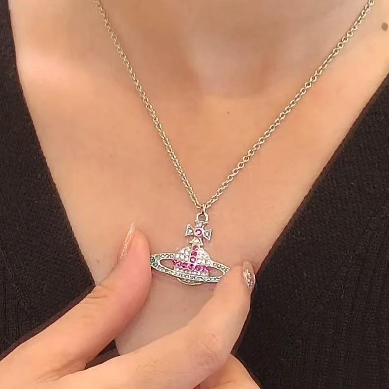 Ожерелье «Сатурн» с бриллиантами класса люкс - Женская модная универсальная цепочка для ключицы