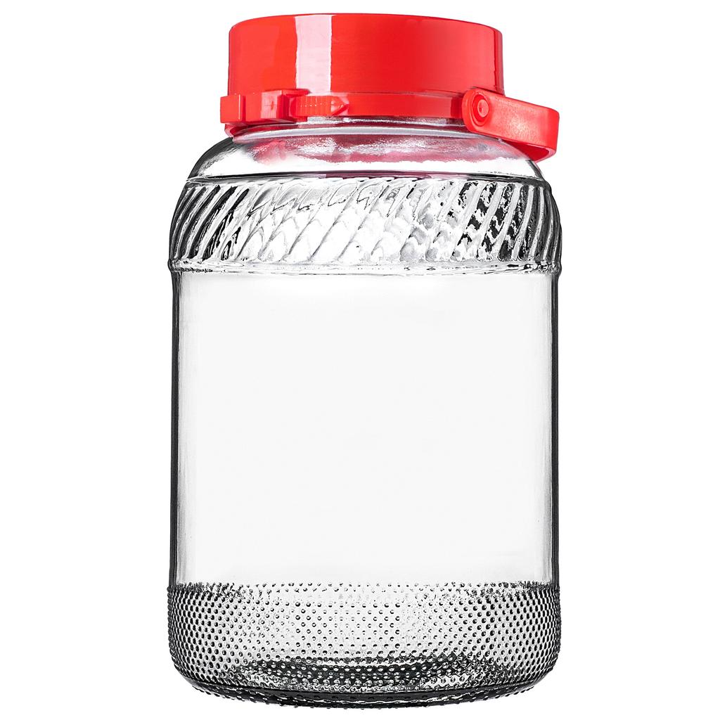 KADAX Jar Glass Jar 5L With Lid Handle For Pickling Cabbage For Cucumbers