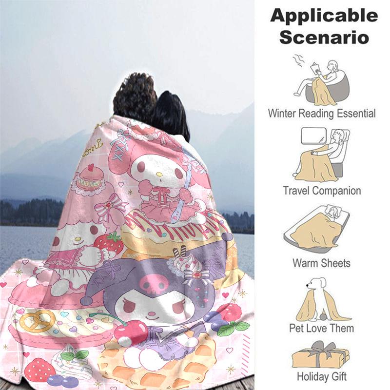 1pc My Sweet Kuromi Blanket, Soft and Cozy Home Decor Gift for Family and Friend| Seasonal Universal Throw Blanket| Perfect for Couch, Bed, or Car Sea