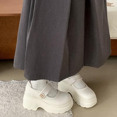 Белые универсальные туфли на платформе из кожи в стиле ретро для женщин, новые осенне-зимние туфли 2025 года, французские туфли Мэри Джейн с неглубоким носком