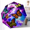 1 шт. Прочный автоматический зонт с 8 спицами, Зонт-бабочка, С цифровой печатью, Складной зонт для использования на ходу на открытом воздухе