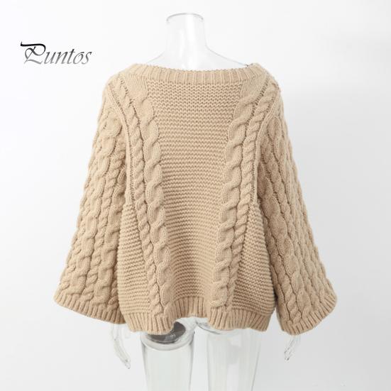 Женский свитер с круглым вырезом и длинным рукавом, с перекрученной текстурой, трикотажные топы, однотонные, свободные, пуловеры