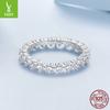Shining Zircon Love Row Ring Women'S Elegant Luxury Temperament S925 Sterling Silver Ring Cross-Border