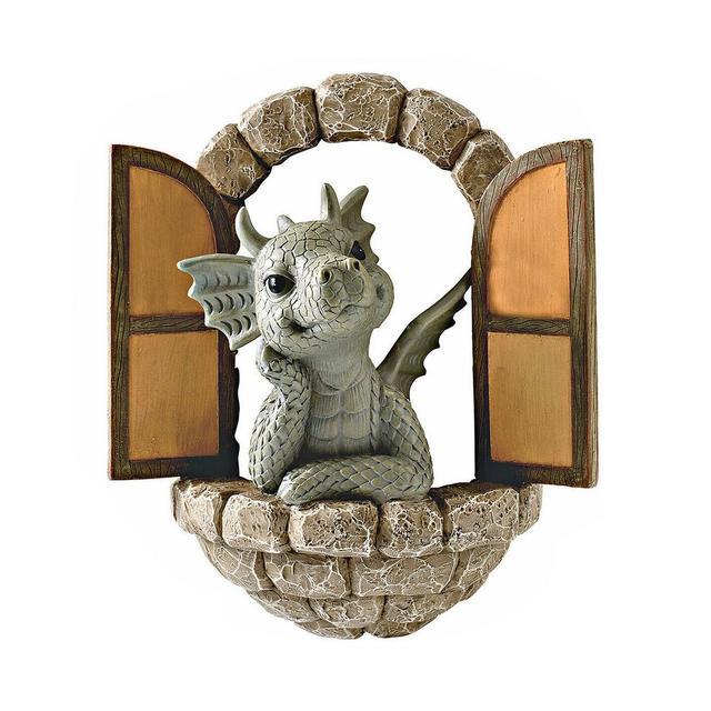 Cute Little Dragon Dinosaur Meditation Reading Book Sculpture Figure Garden Home Decoration Resin Ornament Outdoor Decor
