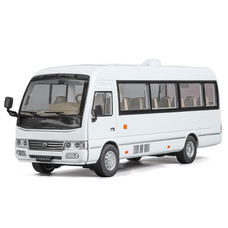 1:24 Toyota Coaster Business Shuttle Bus Alloy Metal Diecast Model Car Home Trendy And Desktop Display Ornament Birthday Gifts