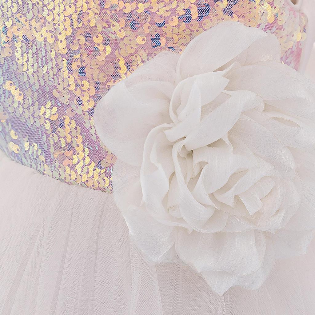 Платье принцессы с пайетками и рукавами-крылышками для малышей - праздничная пышная юбка из тюля