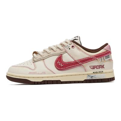Кроссовки Dunk 'Surfaces In Brown And Sail' Нескользящие Устойчивые к истиранию Низкие Скейтбордические Туфли Женские Розовые Белые DD1503-124(КомандаH-S-BOX)