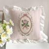 Rose Bow Pink Pillow Cover Lotus Leaf Lace Sofa Cushion Cover Core Bedroom Decoration