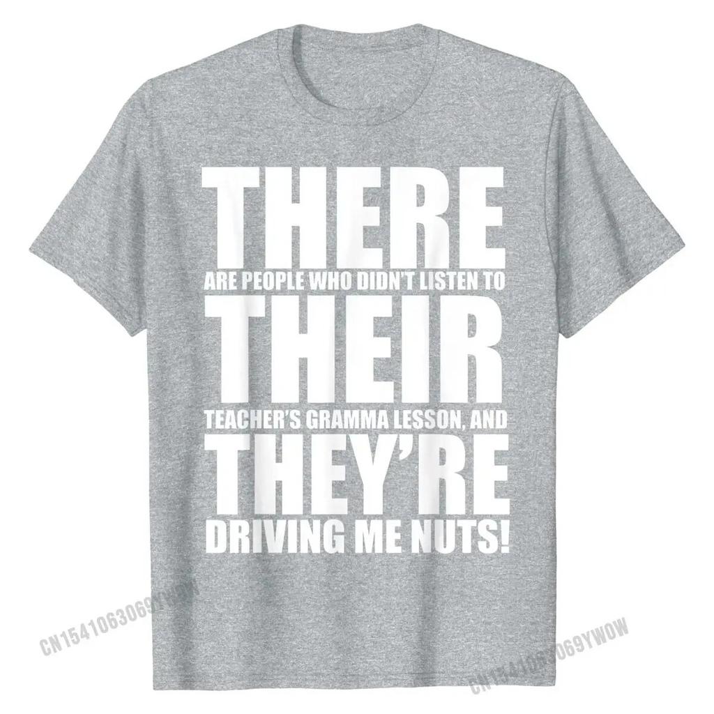 Там их английская грамматика, забавная юмористическая футболка с учителем, дизайнерская футболка, модные топы, хлопковая футболка унисекс, Европа